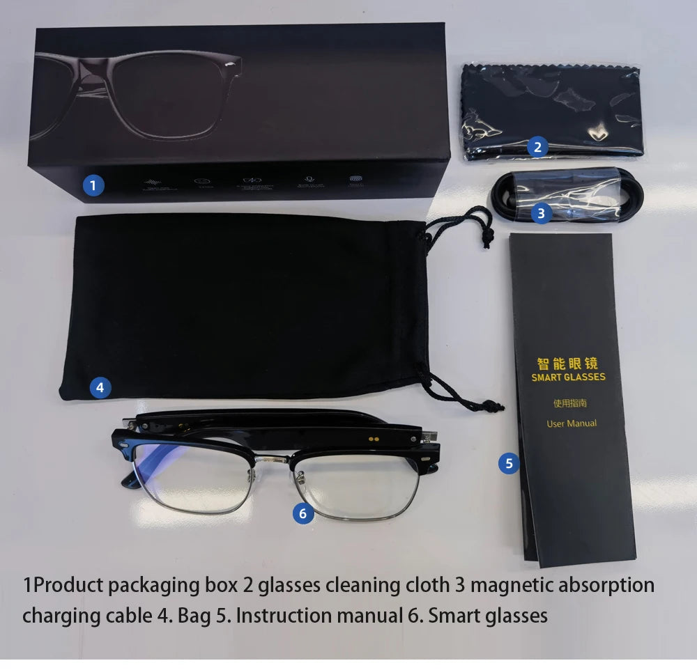 Hot New Customized 33.5g Wireless Smart Sunglasses for Men and Women Wearable Bluetooth Headset