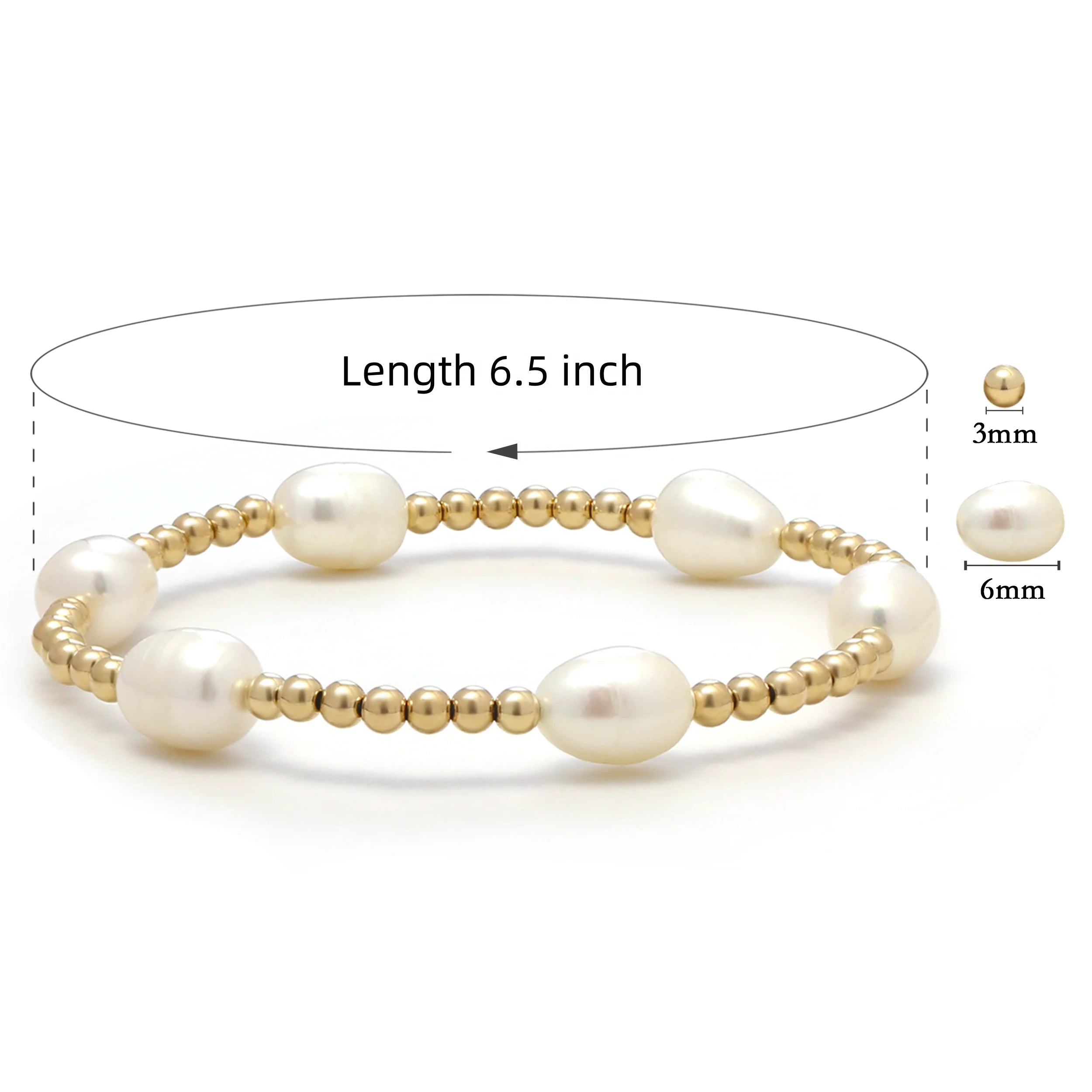 Fine Beaded Bracelet 14k Gold Filled Mix Natural Freshwater Pearls Bracelets for Women