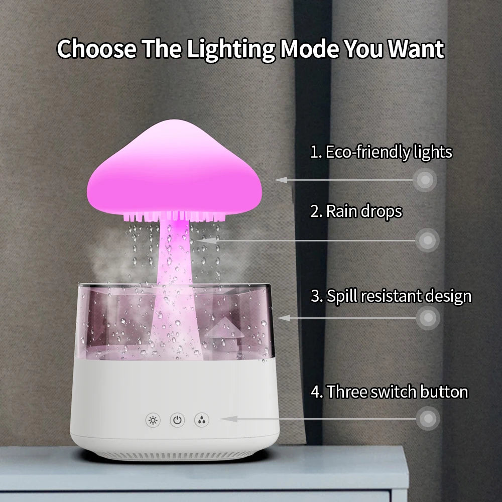 Night Light Water Drips Rain Cloud Humidifier