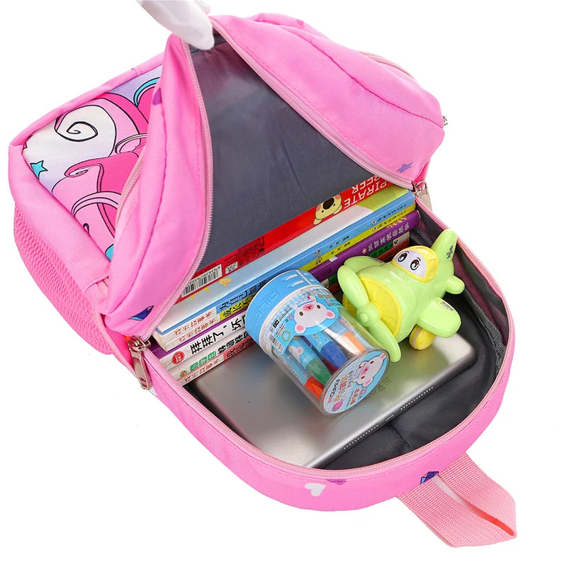 Girls Waterproof Polyester Children's Cartoon Color Unicorn School Backpack