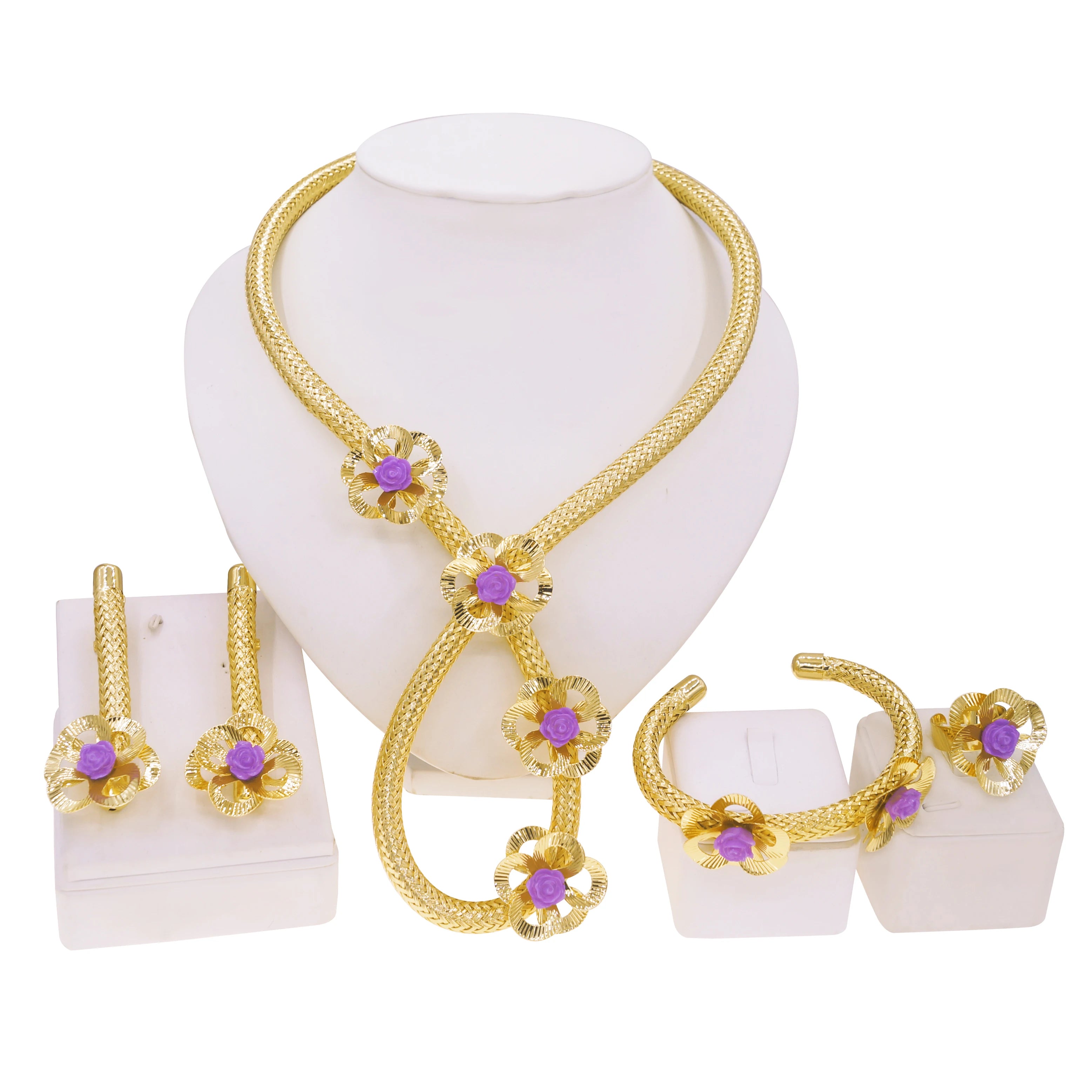 Classic Jewelry Set Simple Fashion Brazilian Jewelry Necklace Set Real Gold Plated Jewelry Sets