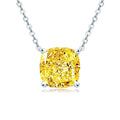 925 Sterling Silver 10mm 5 Carat CZ Cubic Zirconia Yellow Pendant Necklace