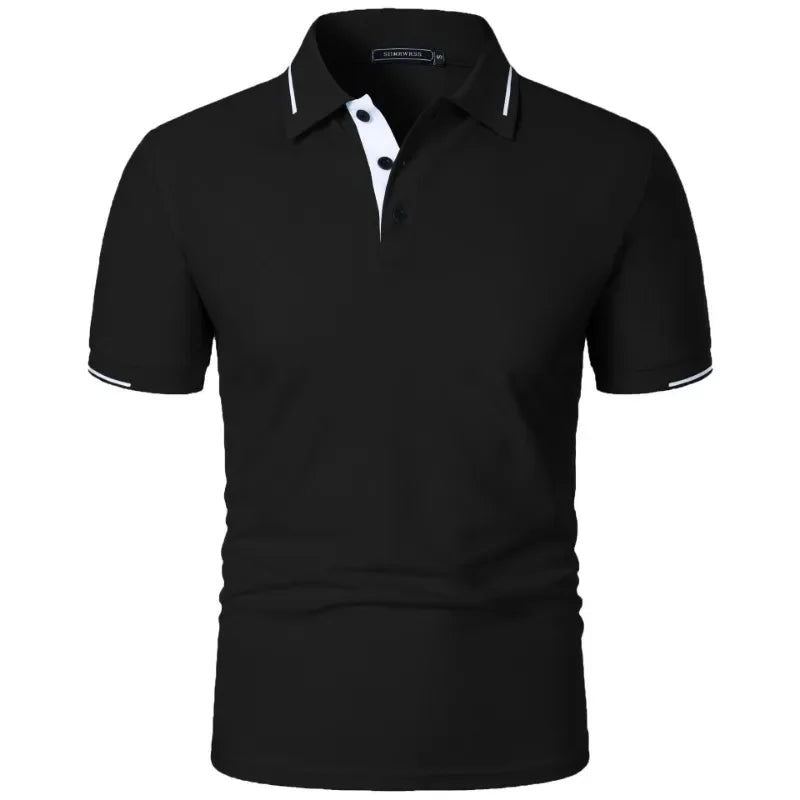 Men's Short Sleeve Polo Shirt Summe Button Classic Fit Casual T-Shirts Oversize Pullover Shirts Man Solid Color Lightweight Tops